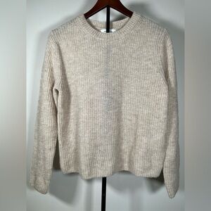 EUC Banana Republic Cozy Ribbed Beige Wool Sweater, Minimalist, Women’s Sz Small